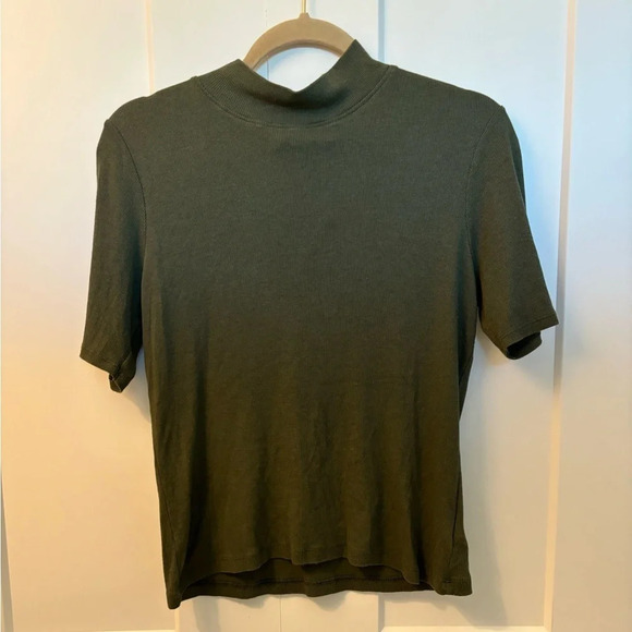 Joie Women’s Mock Neck Dark Green T Shirt Sweater Size L - Picture 1 of 4